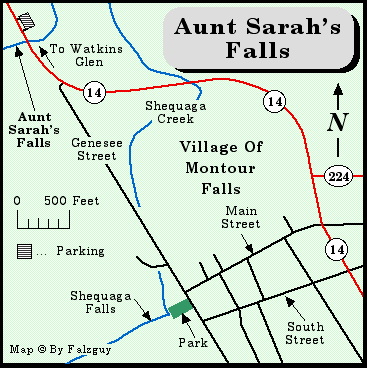 Aunt Sarah's Falls Map