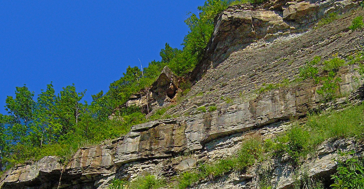 Ensminger's Cave from below (2008)