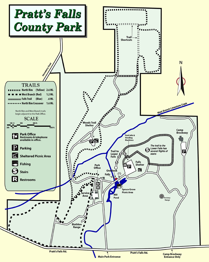 colour Pratt's Falls Park map